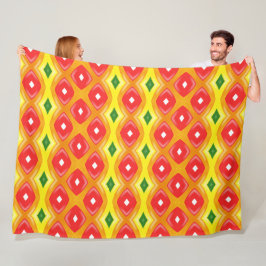 Kleurrijke retro diamant strepen patroon fleece deken