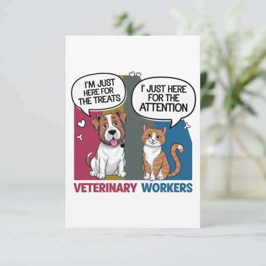 Kleurrijke Retro  Dierenartsencadeau Bedankkaart (Staand voorkant)
