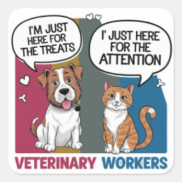 Kleurrijke Retro  Dierenartsencadeau Vierkante Sticker