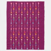 Kleurrijke Retro Dot Patroon Gooi Bla Fleece Blank Deken (Voorkant)