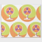 Kleurrijke Retro Elektrische Fan Zomer Pop Art Cadeaupapier (Vlak)