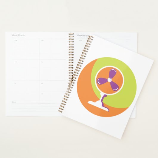 Kleurrijke Retro Elektrische Fan Zomer Pop Art Planner (Display)