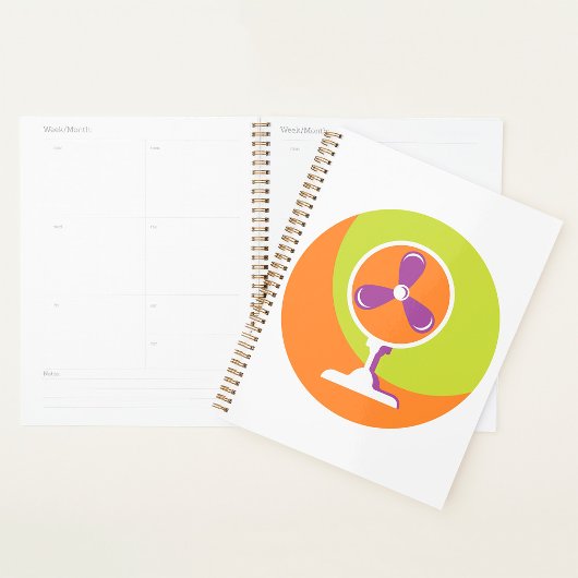 Kleurrijke Retro Elektrische Fan Zomer Pop Art Planner