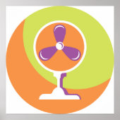 Kleurrijke Retro Elektrische Fan Zomer Pop Art Poster (Voorkant)
