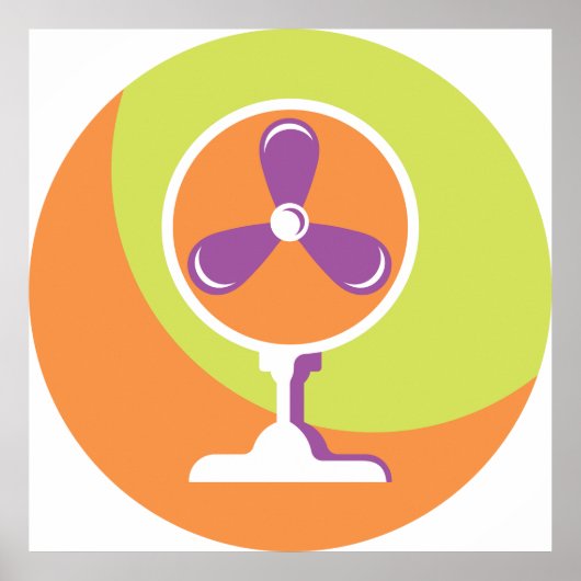 Kleurrijke Retro Elektrische Fan Zomer Pop Art Poster (Voorkant)