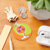 Kleurrijke Retro Elektrische Fan Zomer Pop Art Sleutelhanger