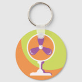 Kleurrijke Retro Elektrische Fan Zomer Pop Art Sleutelhanger (Voorkant)