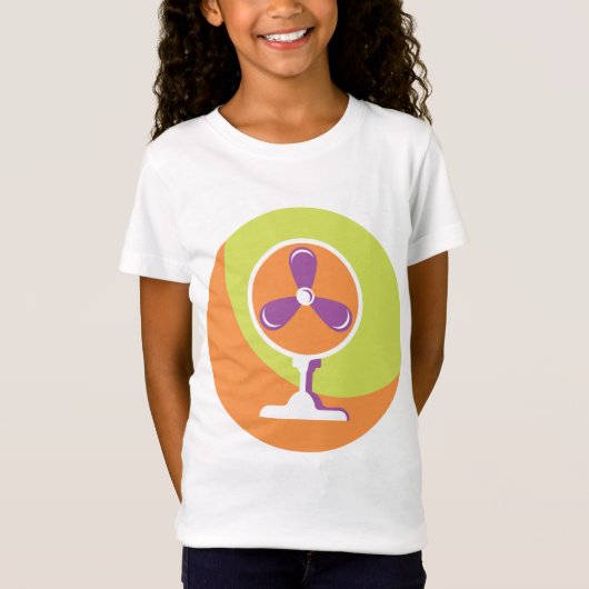 Kleurrijke Retro Elektrische Fan Zomer Pop Art T-shirt (Voorkant)