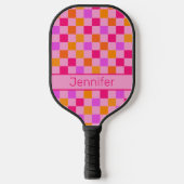 Kleurrijke Retro Esthetisch Gecontroleerd Patroon  Pickleball Paddle (Voorkant)