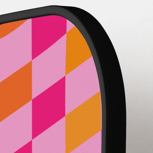 Kleurrijke Retro Esthetisch Gecontroleerd Patroon  Pickleball Paddle (Links Detail)