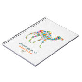 Kleurrijke Retro Floral Camel & White Damkers Notitieboek (Linkerzijde)