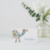 Kleurrijke Retro Floral Camel & White Damkers Visitekaartje (Staand voorkant)