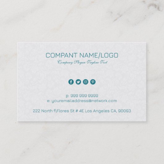 Kleurrijke Retro Floral Cat & White Damkers Visitekaartje (Achterkant)