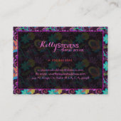 Kleurrijke Retro Floral Pattern Faux Beads Visitekaartje (Achterkant)