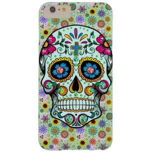 Kleurrijke retro Floral Sugar Skull Barely There iPhone 6 Plus Hoesje