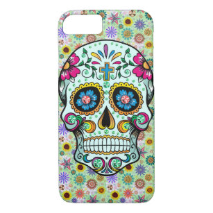 Kleurrijke retro Floral Sugar Skull Case-Mate iPhone Case