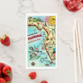 Kleurrijke Retro Florida kaart Servet (Insitu)