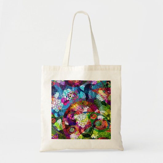  & Kleurrijke Retro Flower Bag Tote Bag (Voorkant)