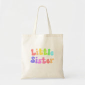 Kleurrijke Retro Font Little Sister Tote Bag (Voorkant)
