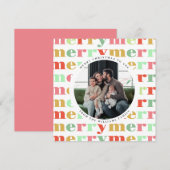 Kleurrijke Retro foto Vrolijk Kerstfeest Feestdagenkaart (Voorkant / Achterkant)