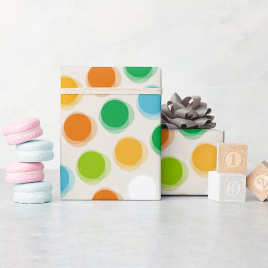 Kleurrijke Retro Fun Fuzzy Polka Dots Kind Cadeaupapier (Baby Shower)
