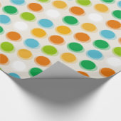 Kleurrijke Retro Fun Fuzzy Polka Dots Kind Cadeaupapier (Hoek)
