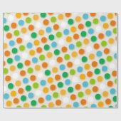 Kleurrijke Retro Fun Fuzzy Polka Dots Kind Cadeaupapier (Vlak)