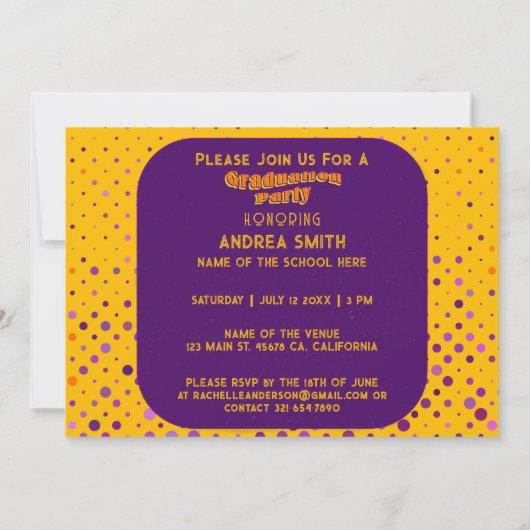 Kleurrijke Retro Fun Party Custom Afstuderen Foto Kaart (Achterkant)