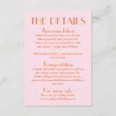 Kleurrijke Retro Fun Schattigee bruiloft Details Informatiekaartje (Voorkant)