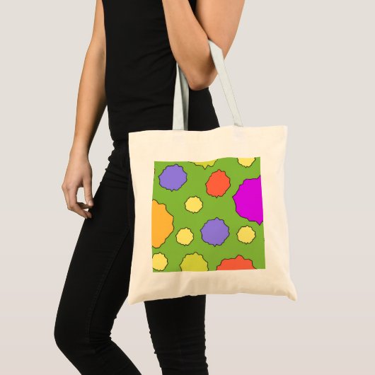 Kleurrijke Retro funky geometrische polka dot Canv Tote Bag (Voorkant (product))