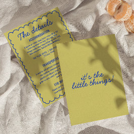 Kleurrijke Retro Funky Modern Lijst Bruiloft Detai Informatiekaartje