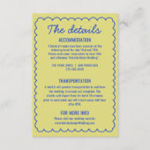 Kleurrijke Retro Funky Modern Lijst Bruiloft Detai Informatiekaartje (Voorkant)