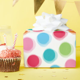 Kleurrijke Retro Fuzzy Fun Polka Dots Kind Cadeaupapier