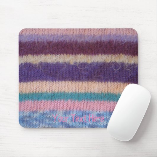 kleurrijke retro gebreide strepen leuk ontwerp muismat (Met muis)