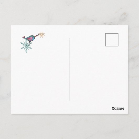 Kleurrijke  Retro Gelukkig Nieuwjaar Briefkaart (Achterkant)