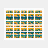 Kleurrijke Retro Geometrische Kinderen namen Label (Vel)