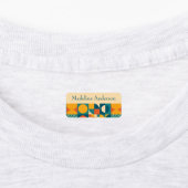 Kleurrijke Retro Geometrische Kinderen namen Label (Aangebracht)