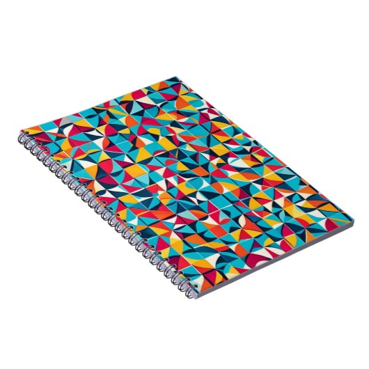 Kleurrijke retro geometrische patroon kunst notitieboek (Rechterzijde)