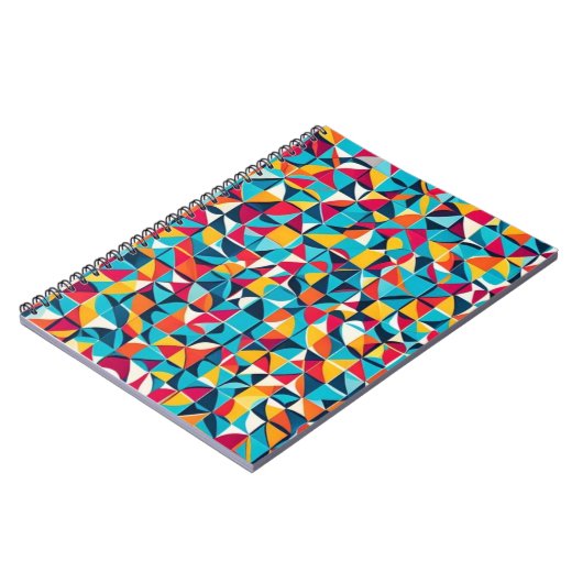 Kleurrijke retro geometrische patroon kunst notitieboek (Linkerzijde)