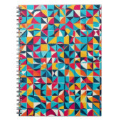 Kleurrijke retro geometrische patroon kunst notitieboek (Voorkant)