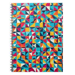 Kleurrijke retro geometrische patroon kunst notitieboek