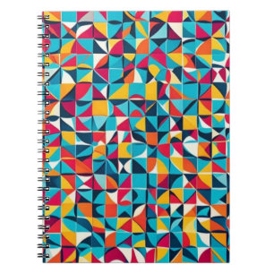 Kleurrijke retro geometrische patroon kunst notitieboek