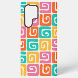 Kleurrijke Retro Geometrische Wervelingen en Krach Samsung Galaxy Hoesje