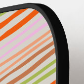 Kleurrijke Retro Gestreepte Aangepaste Naam Pickleball Paddle (Links Detail)
