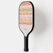 Kleurrijke Retro Gestreepte Aangepaste Naam Pickleball Paddle (Links)