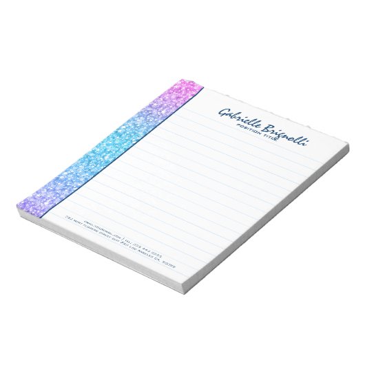 Kleurrijke retro Glitter en Sparkles Notitieblok (Linkerzijde)