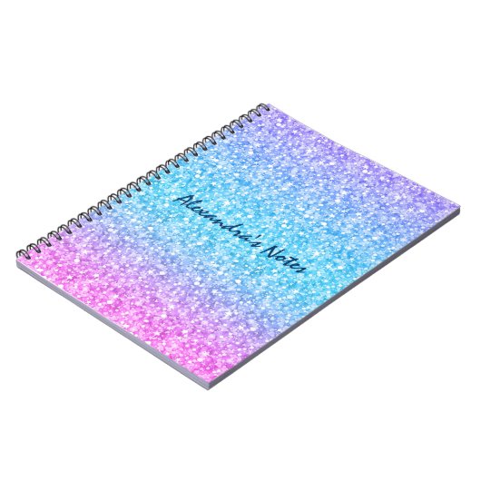 Kleurrijke retro Glitter en Sparkles Notitieboek (Linkerzijde)