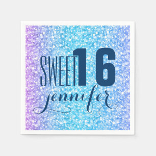 Kleurrijke retro Glitter en Sparkles Servetten