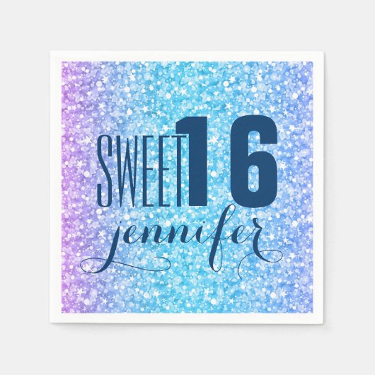 Kleurrijke retro Glitter en Sparkles Servetten (Voorkant)