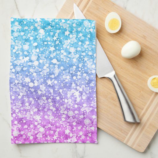 Kleurrijke retro Glitter en Sparkles Theedoek (Quarter Fold)